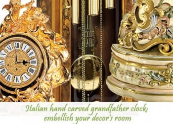 Italian hand carved Grandfather Clock: embellish your decor's room